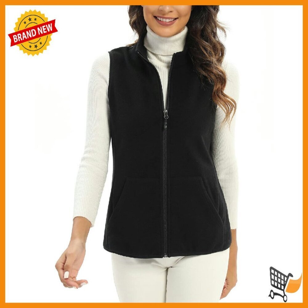 Women's Fleece Vest with 6 Pockets - Lightweight & Warm (XS-2XL)